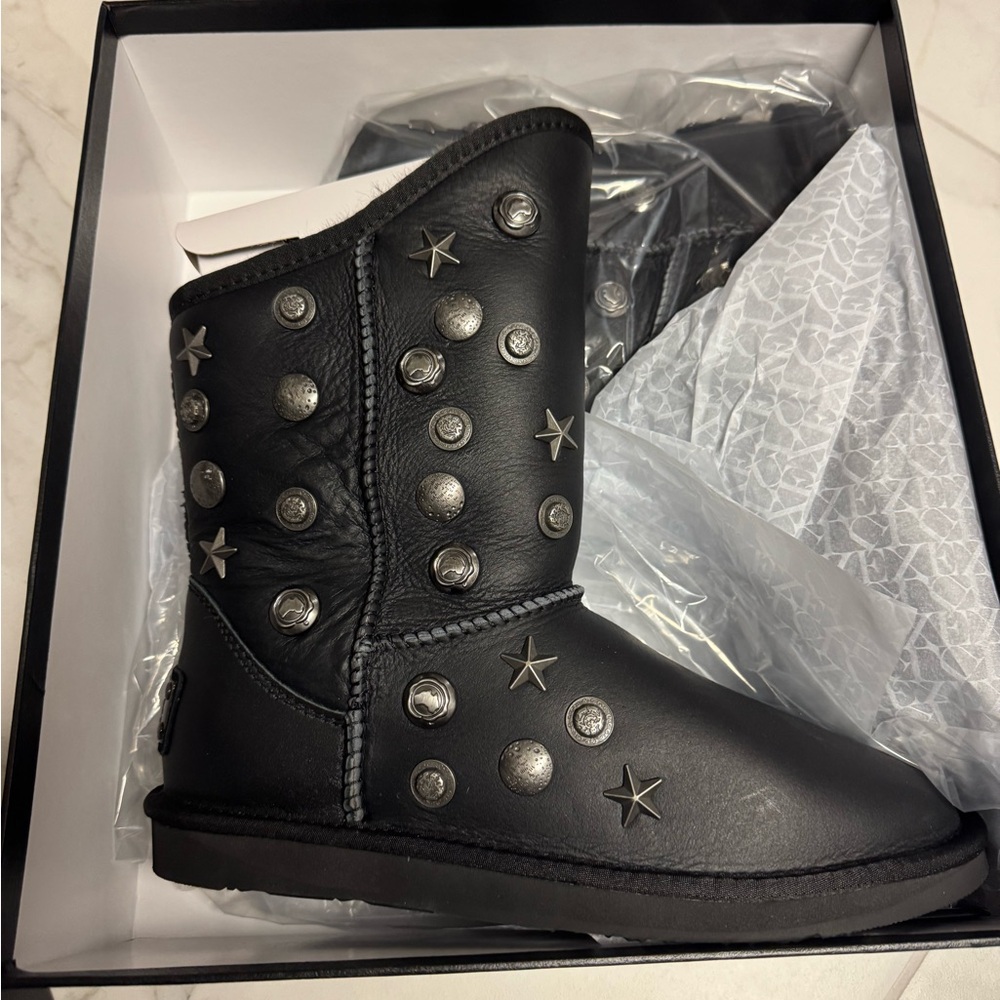 Australia Luxe Collective Angel short  Black and Silver Studded Winter Boots